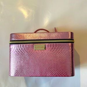 Bebe pink metallic makeup case